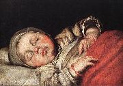 STROZZI, Bernardo Sleeping Child e oil painting